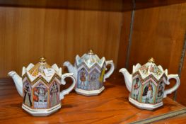 Three Saddle Novelty Teapots - Henry VIII and His