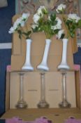 Six Peony Vases Including Three White and Three Cl
