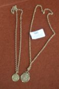Two 9ct Gold Chains and Pendant ~11.3g total
