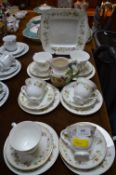 Wedgwood Mirabelle Pattern Trios and a Cake Dish (
