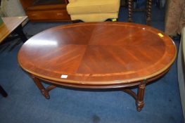 Oval Inlaid Effect Coffee Table