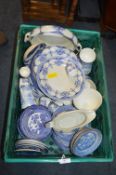 Tray Lot of Blue & White Pottery