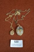 Two 9ct Gold Chains and Lockets ~9.6g total