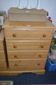 Pine Effect Four Drawer Bedroom Chest