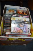 Box of CDs and Dvds