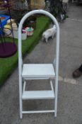 White Two Tread Folding Steps