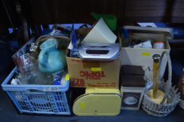 Quantity of Kitchenware, Breadbin, Iron etc