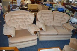 Two Seat Oatmeal Sofa and Matching Armchair