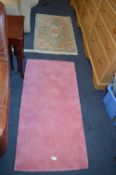 Two Rugs; One Pink, One Green ~3ft Long