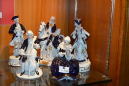 Five Dresden Style Figurines Including Some Musica