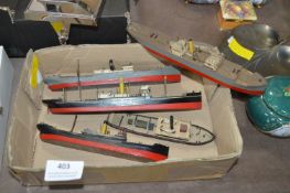 Five Wooden Handled Ship Identification Vessels 19