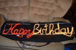 Happy Birthday Rope Light Sign with Bag