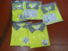 Five Hi-Vis Short Sleeve Polos (Various Sizes)