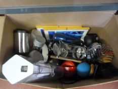 Box of Kitchen Tools, Storage Jars, etc.