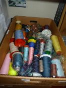 Box of Assorted Thread and Yarn