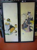 Two Fold Hand Painted Screen