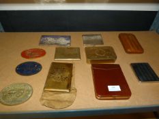 Job Lot of Cigar and Cigarette Cases and Three Ste