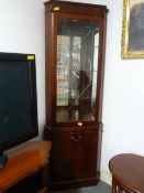 Corner Display Cabinet with Mirrored Back