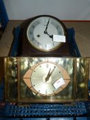 Vintage Mantel Clock and a Brass Framed 1950's Clo