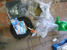 *Watering Can, Hose, Tarpaulin, Disposable Gloves