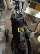 Golf Trolley with Clubs Including Dunlop, Wilson,