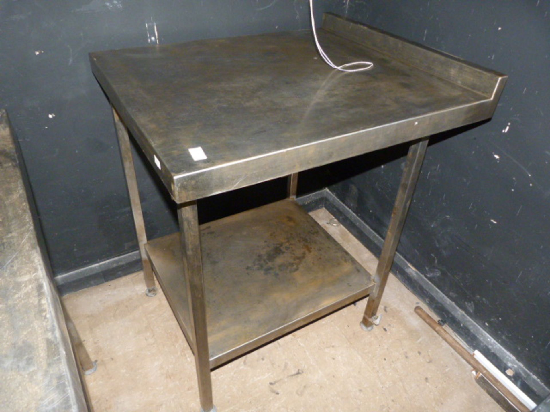 Stainless Steel Table with Shelf 27.5"x32"x35.5"