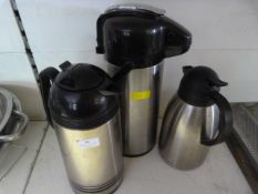 Pump Vacuum Flask and Two Insulated Jugs