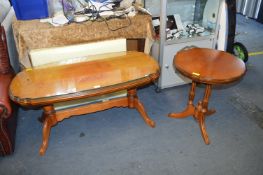 Glass Topped Coffee Table and Occasional Table