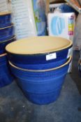 *30cm Blue Ceramic Plant Pot 2pk