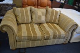 Large Gold Upholstered Two Seat Sofa