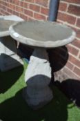 Circular Birdbath with Acanthus Leaf Support