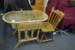 Bamboo Conservatory Table and a Kitchen Chair