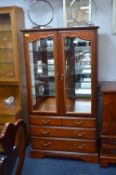 Mahogany Effect Glazed Cabinet