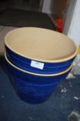 *30cm Blue Ceramic Plant Pot 2pk