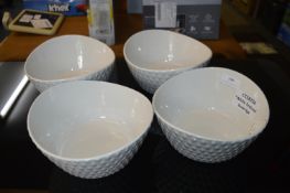 *White Textured Bowl 4pk