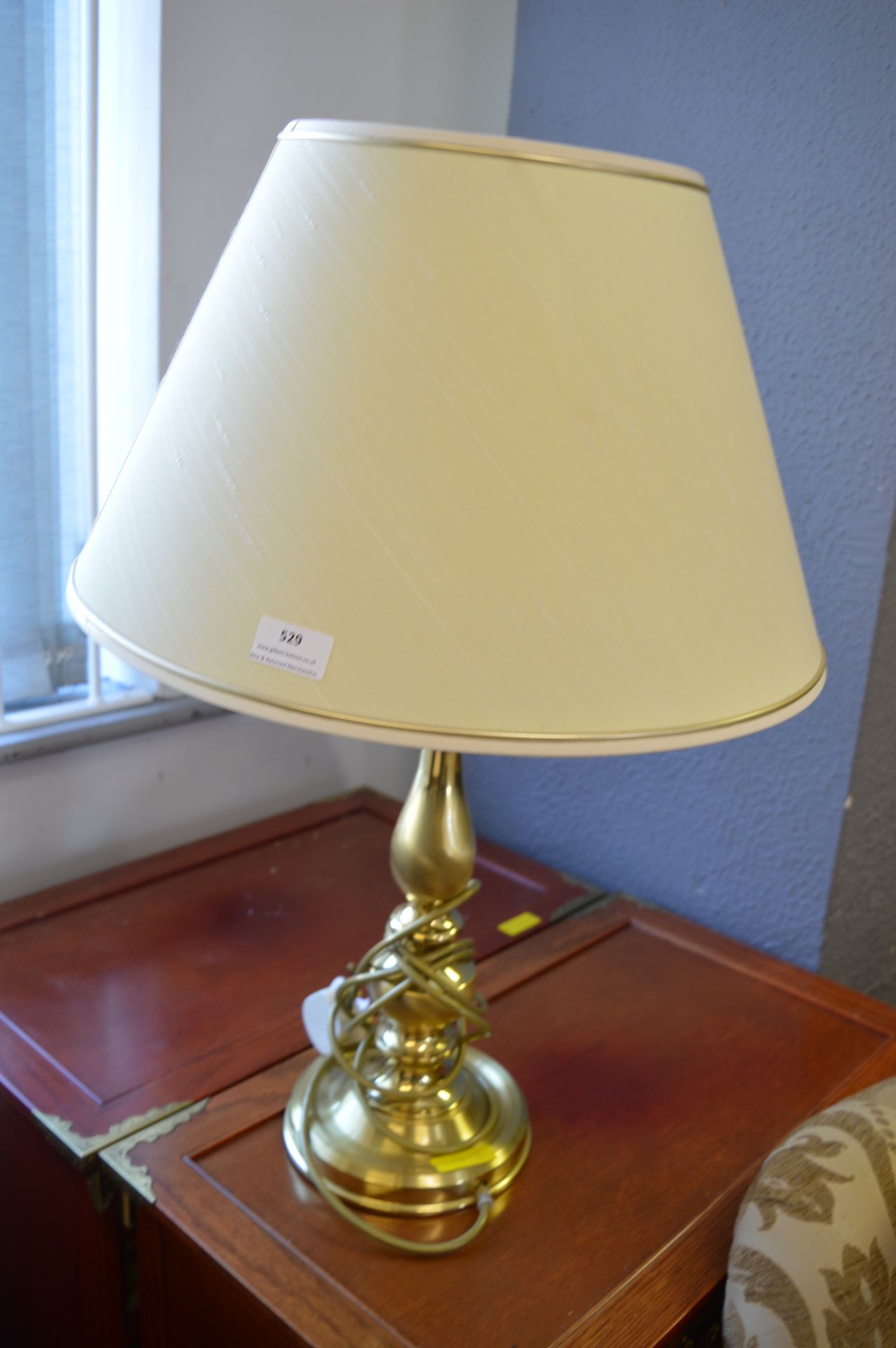 Brass Table Lamp with Ivory Shade