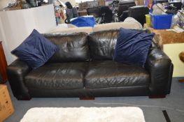 Black Leather Two Seat Sofa