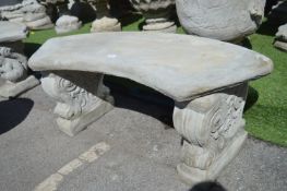 Ornamental Garden Bench with Lyre End Supports