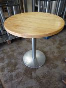 * Single Pedestal Wooden Topped Table 77cm tall ~76cm diameter (No fittings)