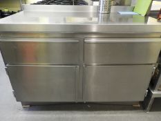 Stainless Steel Ambient Storage Unit; Two Drawers over Double Cupboard 120x60cm