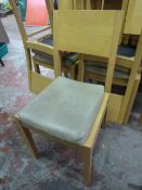 * Twenty Three Wooden Framed Restaurant Chairs with Off White Upholstered Seats