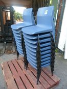 Twenty Tubular Framed Plastic Stacking School Chairs