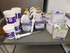 * diversy cleaning products - 6xsanitising tablets, 5xD10 with dispenser pumps, 6xH41 soap
