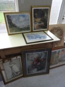 Six Framed Prints Including Reproduction Pears and Others