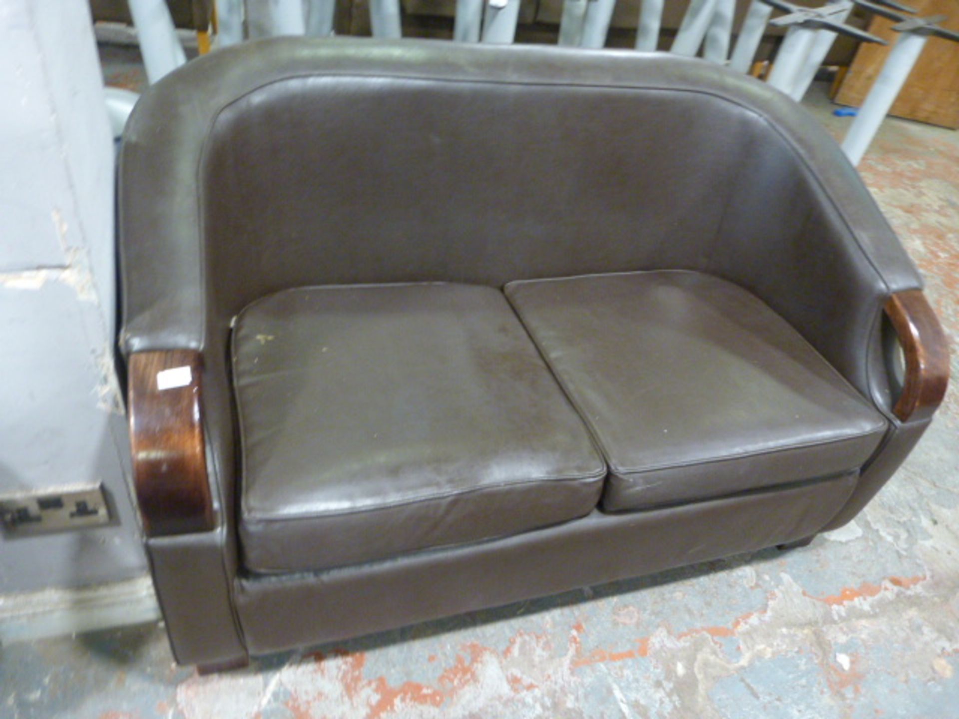 * Two Seat Brown Sofa