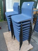 Twenty Tubular Framed Plastic Stacking School Chairs