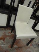 * Thirty Three Wooden Framed Restaurant Chairs with Off White Upholstery