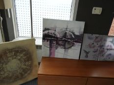 Four Unframed Printed Canvases