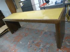 * Large Wood Effect Table with Insert Safety Glass Top ~9'x2'6"x3'3" (No fittings)