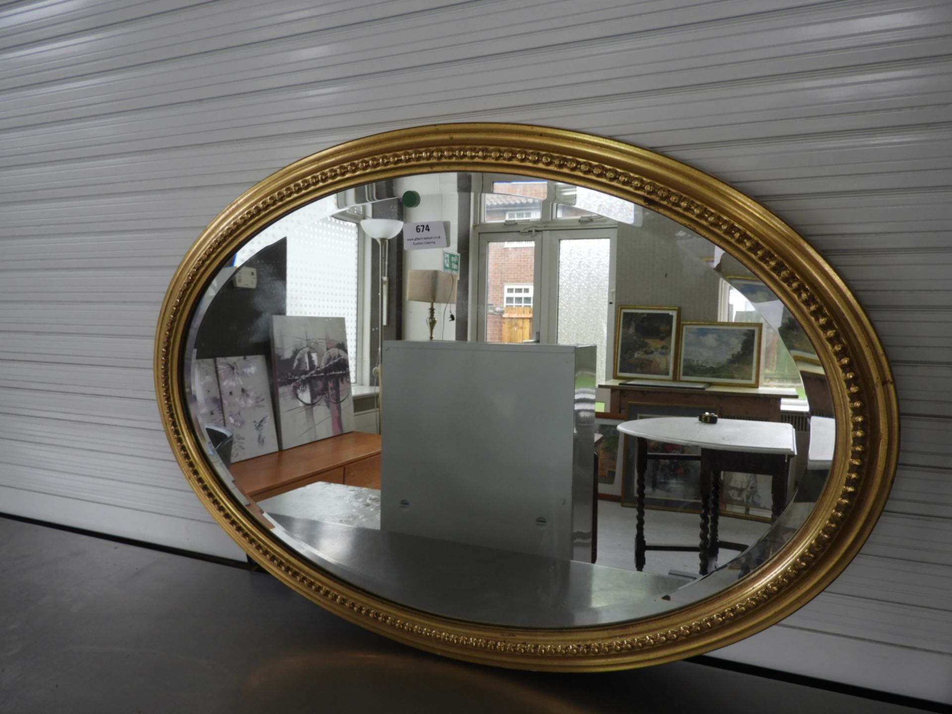 Gilt Framed Beveled Glass Mirror